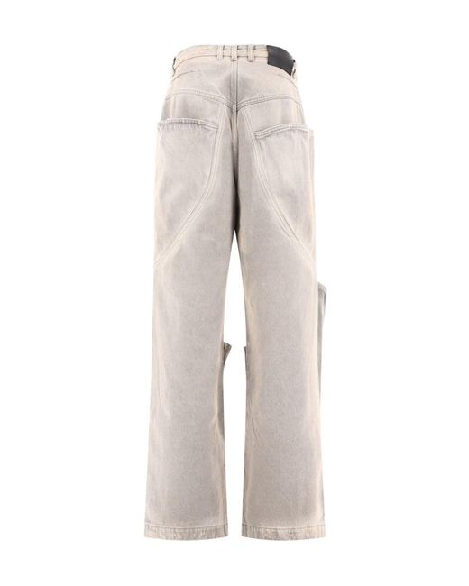The Attico Gray The High-Waist Distressed Effect Jeans