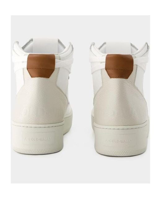 A_COLD_WALL* White Smooth Calfskin Hi-Top Sneakers for men