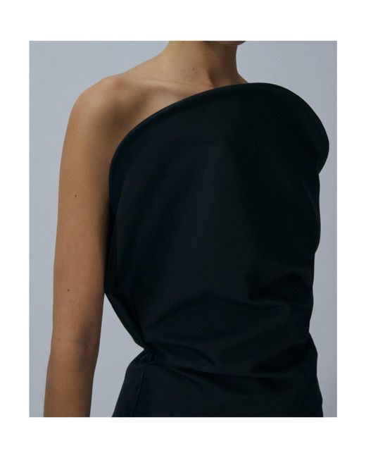 Magda Butrym Black Sculptural Strapless Bustier Top