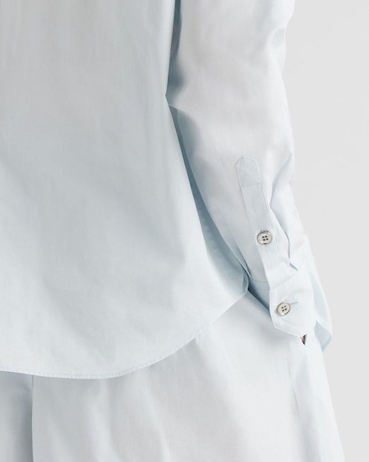 Prada Blue Long-Sleeved Button-Up Shirt for men