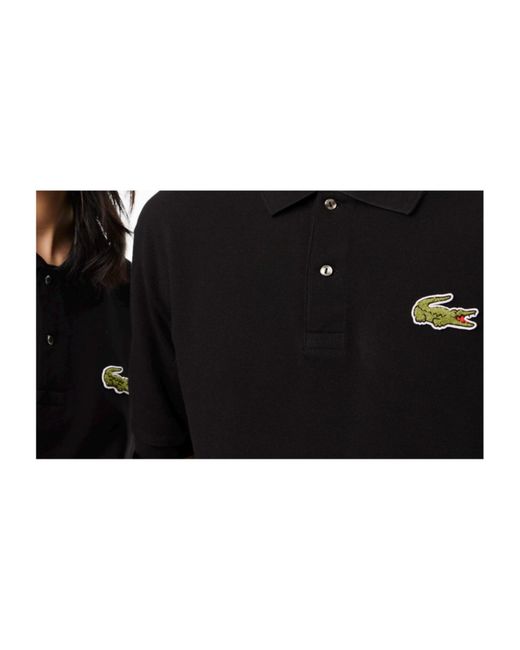 Lacoste Black Relaxed Fit Pique Polo Shirt for men