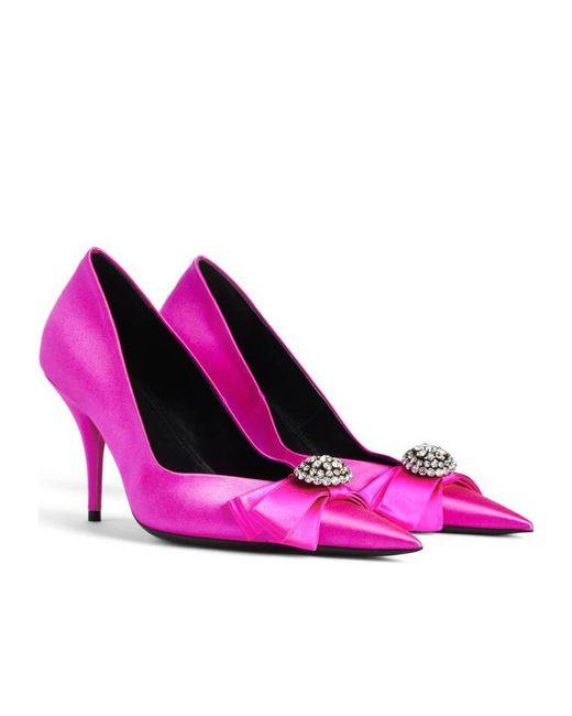 Balenciaga Pink Avenue Palazzo Pointed-Toe Pumps