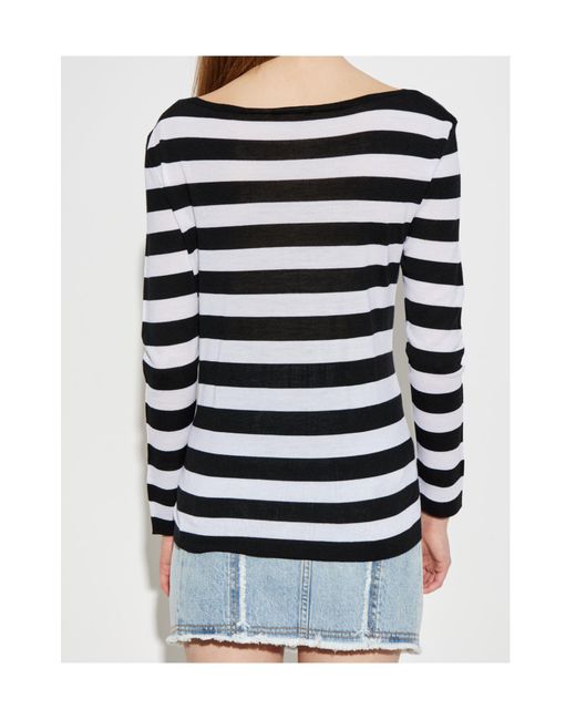 Balmain White Wool Striped Jersey