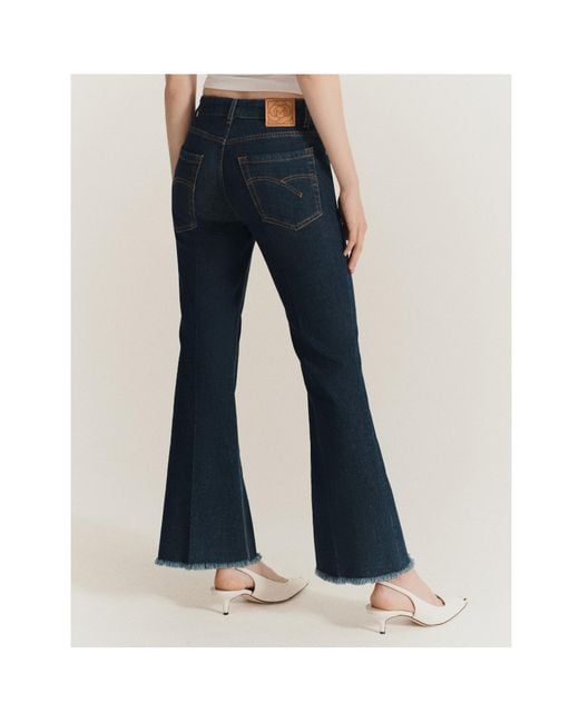 Marella Blue Flared Cropped Jeans