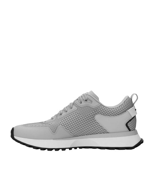 Boss Gray Meshpanel Trainers for men