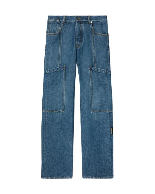 Off-White c/o Virgil Abloh Blue Straight-Leg Cargo Jeans