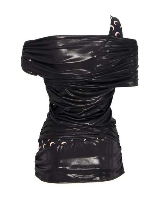 MARINE SERRE Black Moonogram-Pattern Top