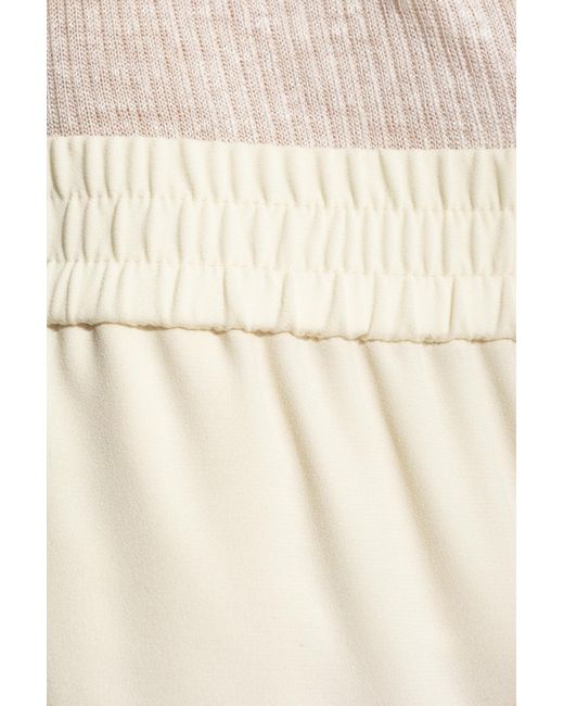 Theory White Elasticated-Waist Trousers