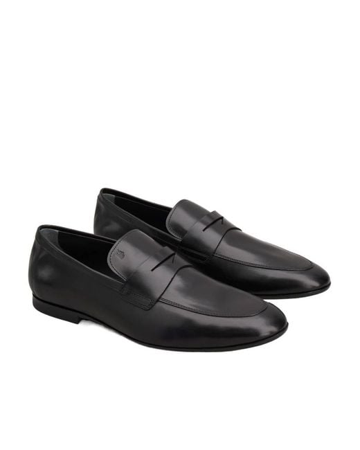 Tod's Black Logo-Embossed Slip-On Loafers for men