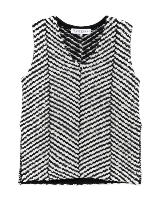 J.W. Anderson Black Chevron-Knit Top