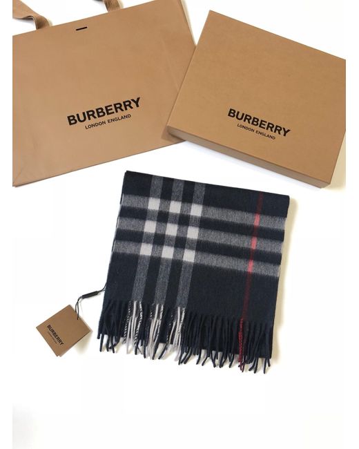 Burberry Blue Mega Checked Scarf for men
