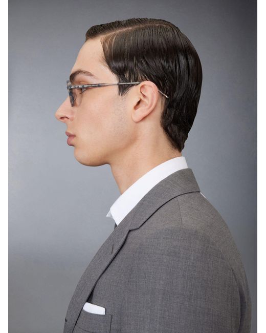 Thom Browne White Eyewear Round Frame Glasses for men