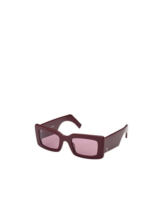Tod's Pink Geometric Frame Sunglasses