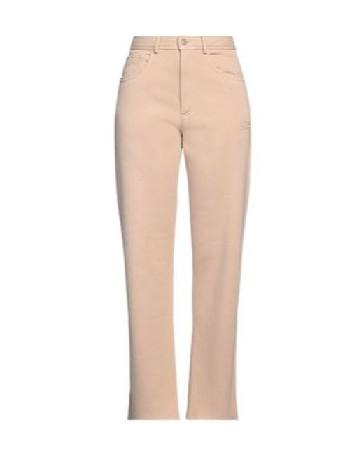 MM6 by Maison Margiela Natural Solid-Colored Straight-Leg Pants