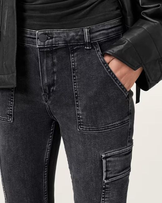 AllSaints Blue Duran Cargo Jeans