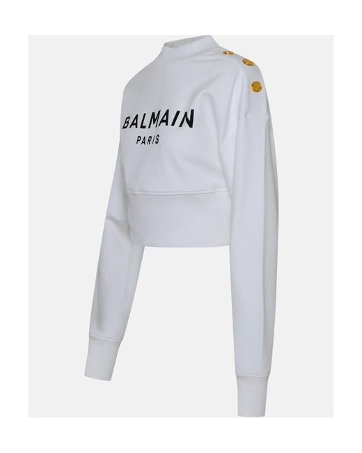 Balmain Gray Logo Sweatshirt