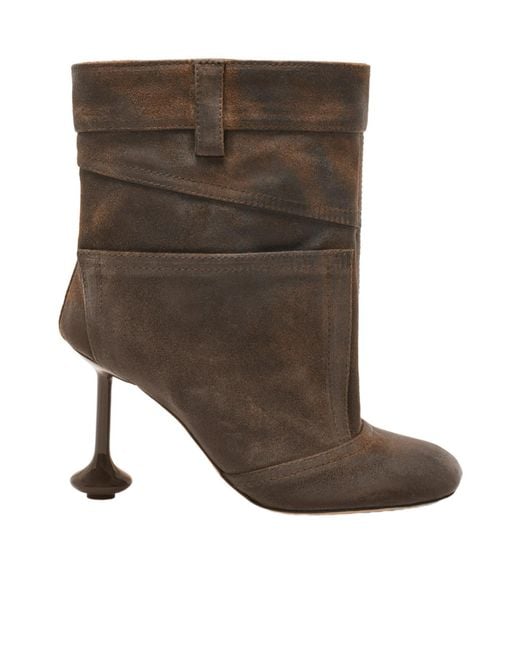 シューズ・サンダルその他 Loewe Brown suede Toy boot Loewe Toy Ankle Bootie in Brown | Lyst