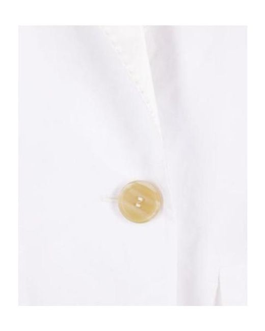 Brunello Cucinelli White Single-Breasted Sleeveless Jacket
