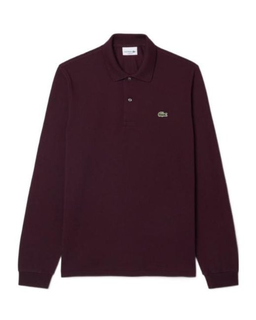 Lacoste Purple Classic Fit Long Sleeved L.12.12 Polo Shirt for men
