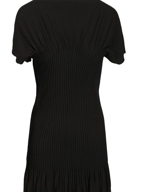 Totême Black Totême Knife-Pleated Boat-Neck Maxi Dress