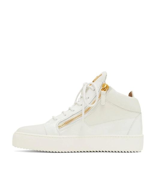 Giuseppe Zanotti White Round Head Strapped High Upper Board Shoes for men