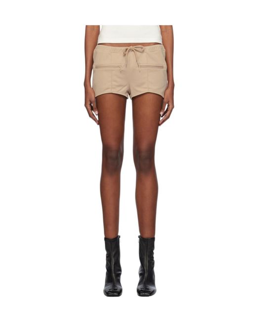 Courreges Brown Drawstring Mini Shorts