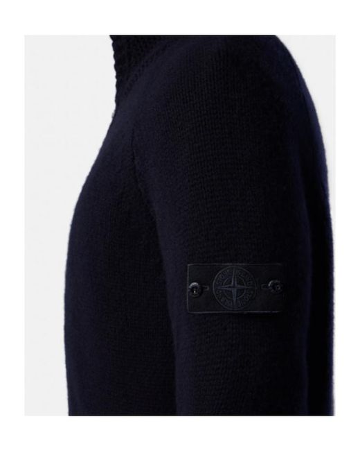 Stone Island Blue Detachable Padded Zip Up Jumper for men