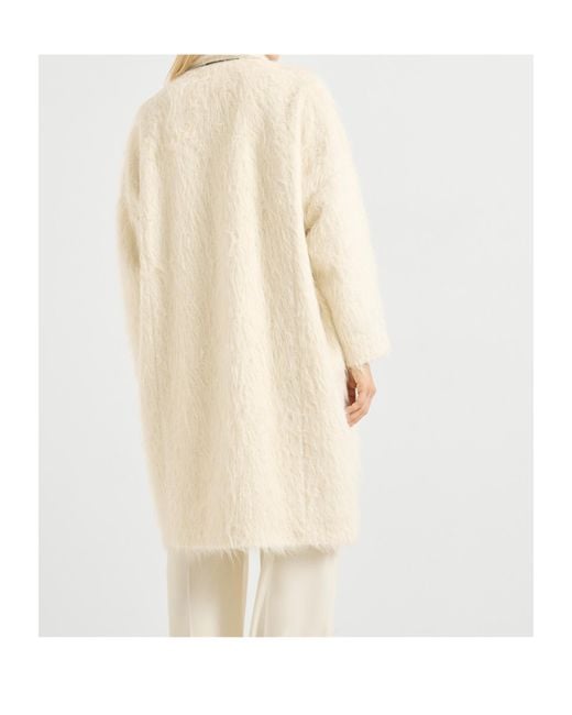 Brunello Cucinelli Natural Double-Breasted Coat