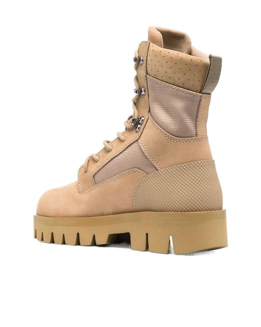 Heron Preston Natural Lace-Up Military Boots
