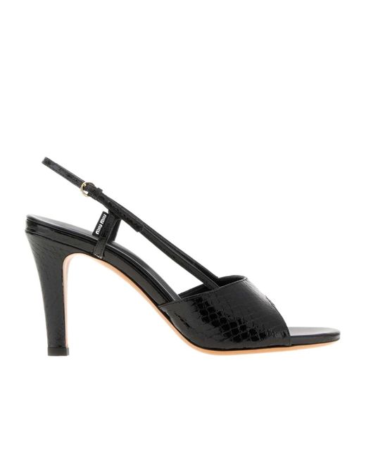 Miu Miu Multicolor Embossed Slingback Sandals