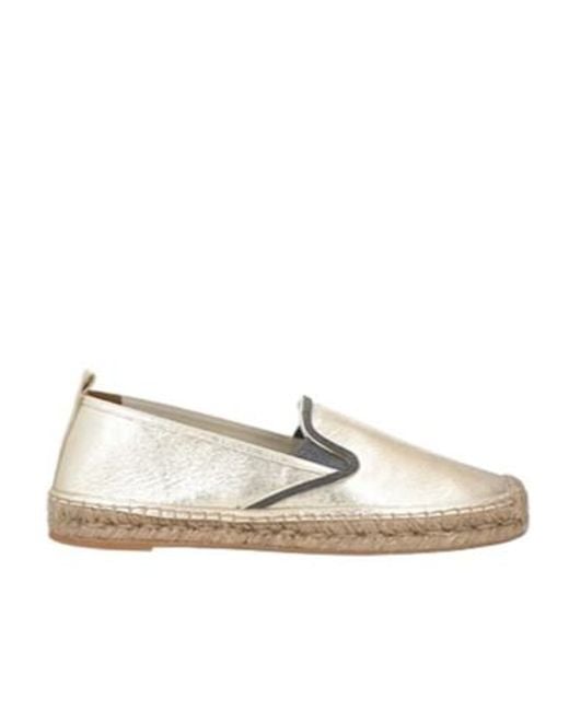 Brunello Cucinelli White Metallic Espadrilles