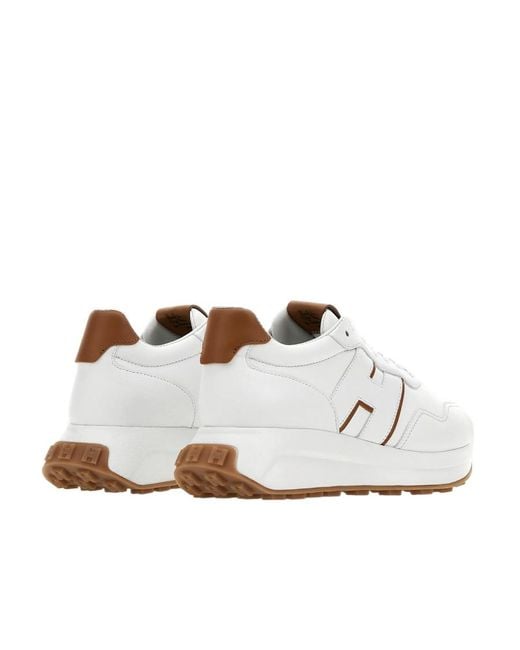 Hogan White H641 Lace-Up Sneakers