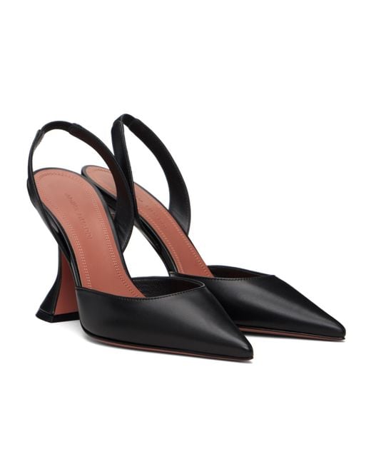 AMINA MUADDI Black Holli 95 Sling Pointed-Toe High-Heeled Sandals