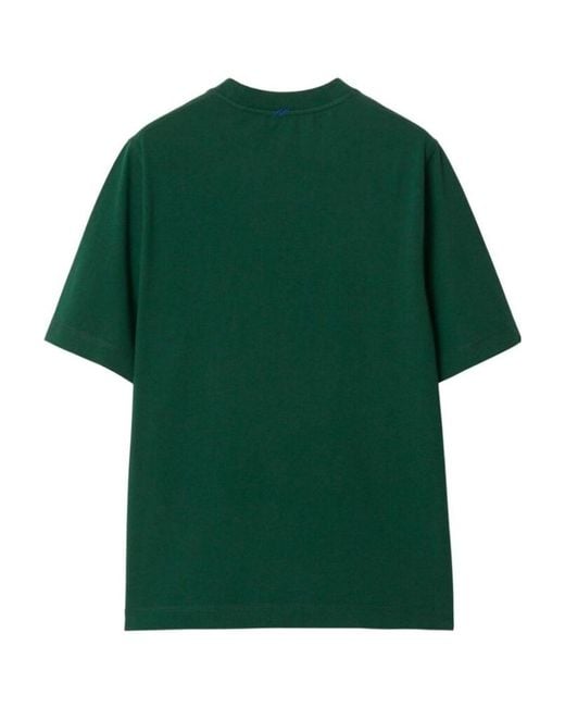 Burberry Green Logo Patch Crewneck T-Shirt