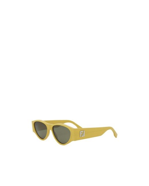 Fendi Yellow Eyewear Cat-Eye Frame Sunglasses for men