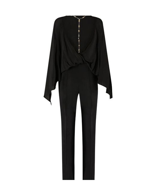 Pinko Black Draped Jumpsuit