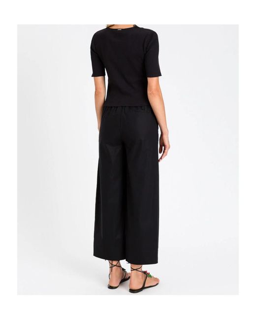 Twinset Black Wide-Leg Trousers