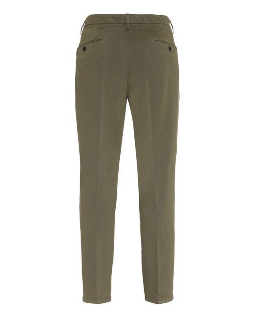 Dondup Green Pleat Detailed Regular-Cut Chinos for men