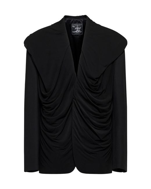 Y. Project Black Ruched Tailored Blazer