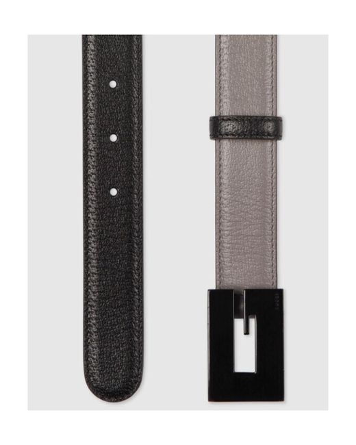 Gucci White Square G Two-Color Thin Belt for men