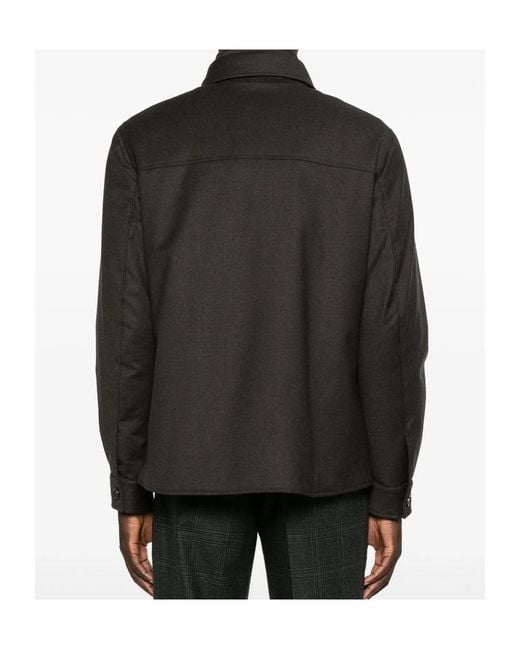 Moorer Black Long-Sleeved Casual Jacket for men