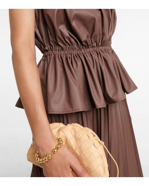 Altuzarra Brown Baldur Pleated Peplum Top