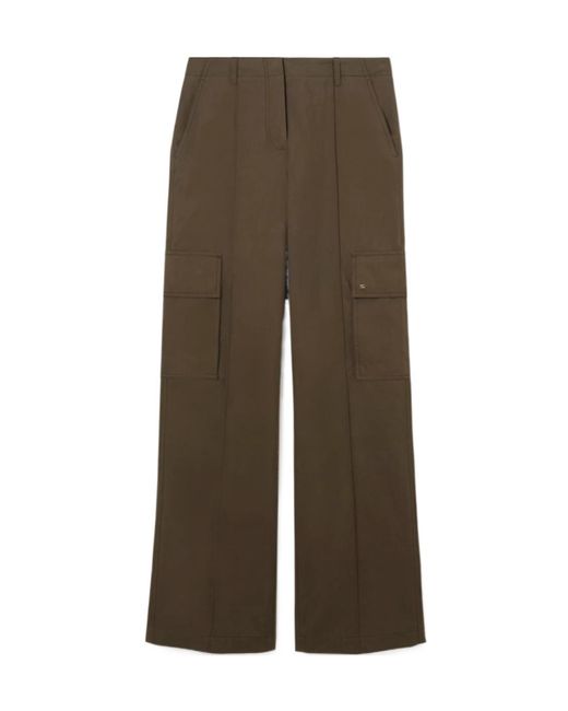Burberry Brown Gabardine Cargo Trousers