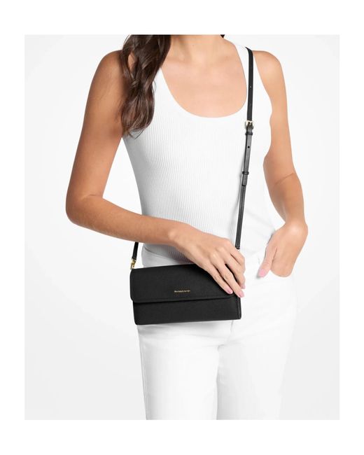 Michael Kors Black Michael Jet Set Small Smartphone Crossbody Bag