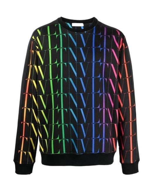 Valentino Blue Vltn Crew-Neck Sweatshirt for men