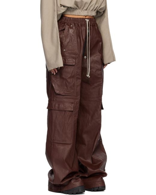 Rick Owens Brown Drawstring Casual Pants