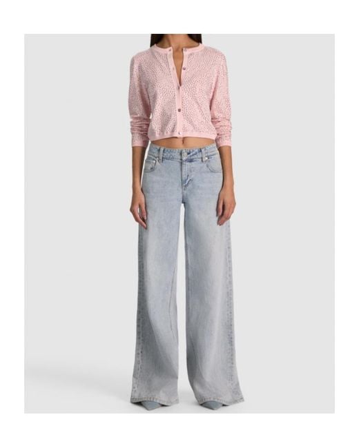 Alice + Olivia Pink Carson Embellished Cardigan