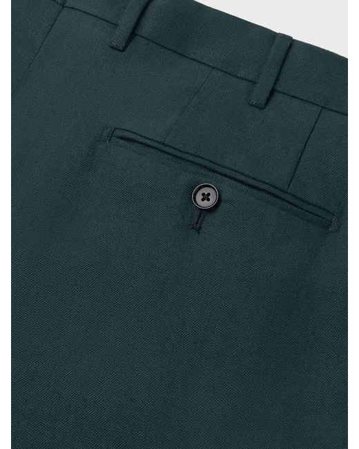 Zegna Blue Dark Oasi Lino Flower Pants for men