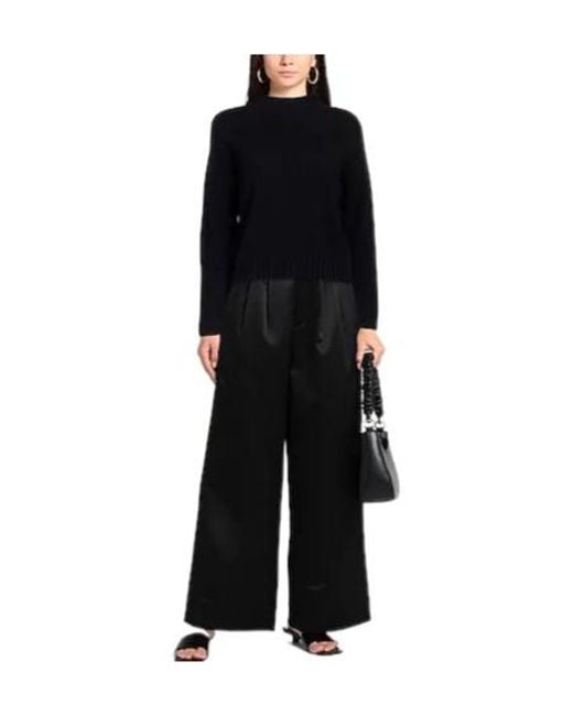 Max Mara Black Plain Color Knit Hoodie