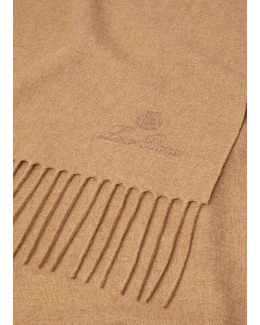 Loro Piana Natural Logo Embroidered Scarf for men